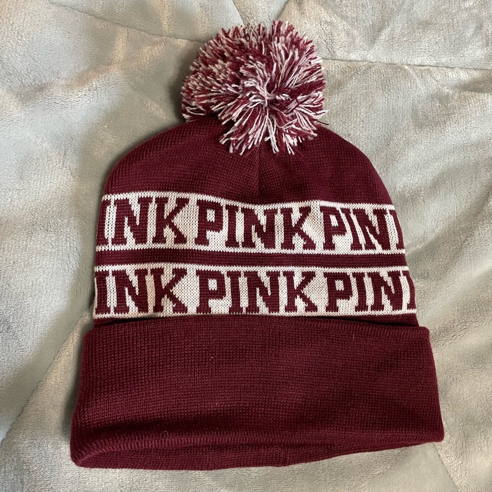 Vs pink Burgundy/ maroon beanie